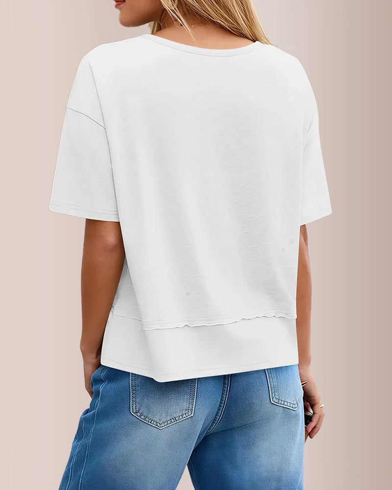 Willluxe® The Effortless Oversized V-Neck Tee