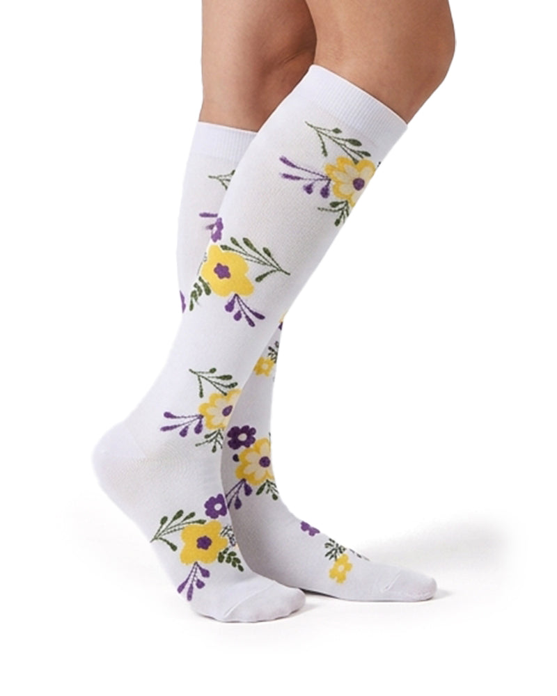Willluxe® Floral Pattern Compression Knee-High Sports Socks
