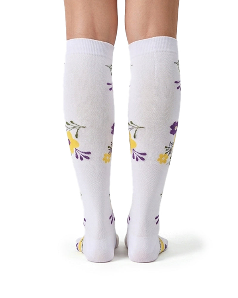 Willluxe® Floral Pattern Compression Knee-High Sports Socks
