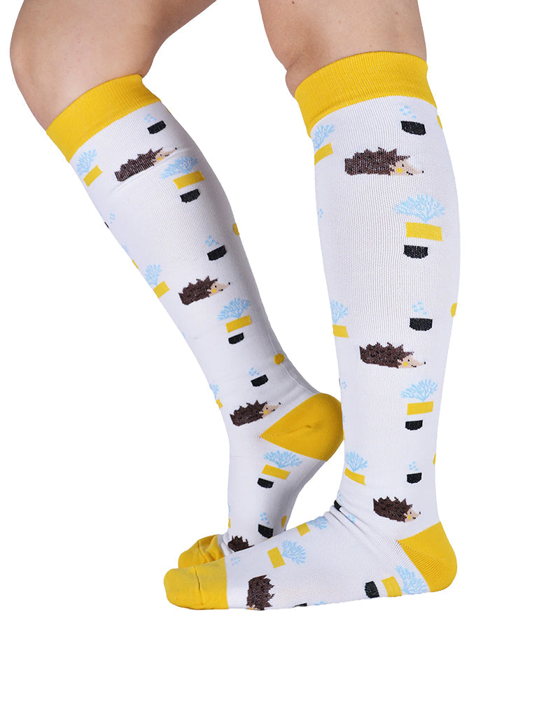 Willluxe® Playful Print Knee-High Compression Sports Socks