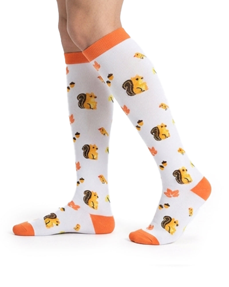 Willluxe® Playful Print Knee-High Compression Sports Socks