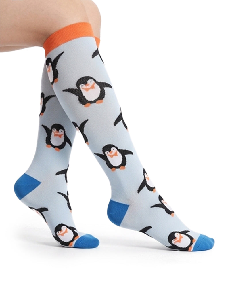 Willluxe® Playful Print Knee-High Compression Sports Socks