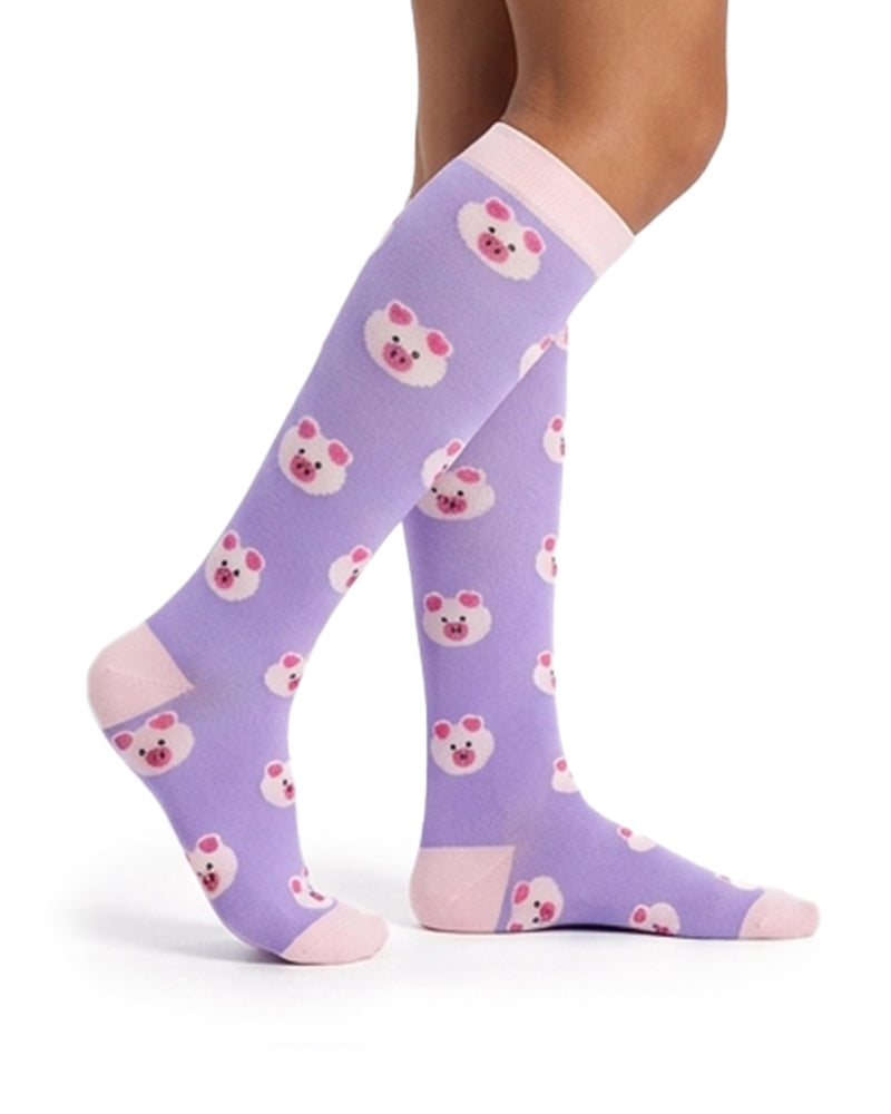 Willluxe® Playful Print Knee-High Compression Sports Socks