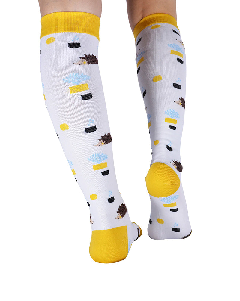 Willluxe® Playful Print Knee-High Compression Sports Socks
