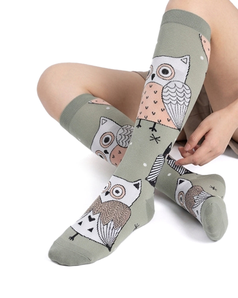 Willluxe® Playful Print Knee-High Compression Sports Socks