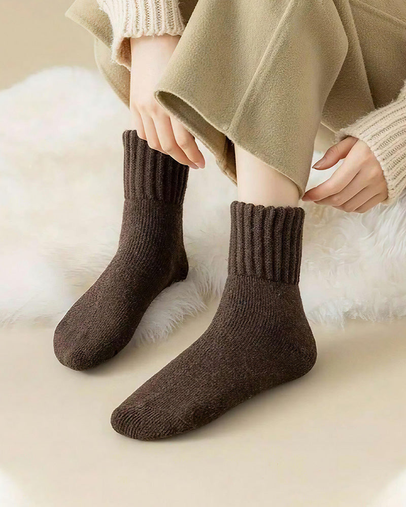 Willluxe® Thermal Thick Terry Lined Blend Crew Socks(5 Pack)