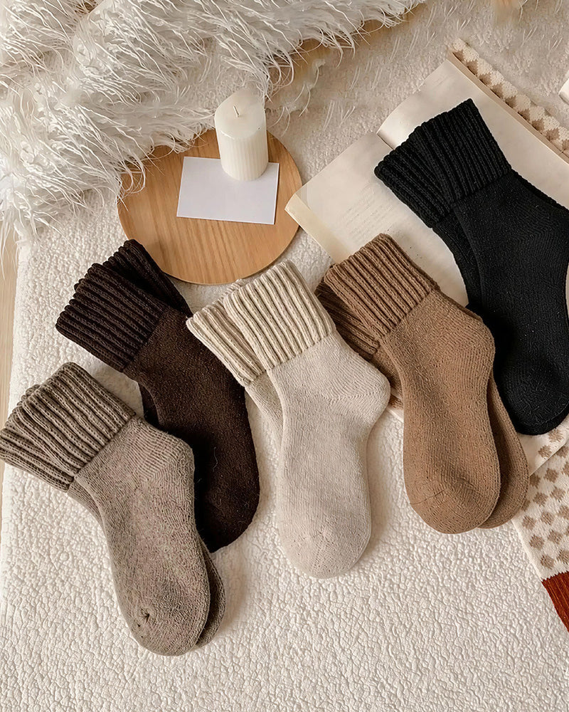 Willluxe® Thermal Thick Terry Lined Blend Crew Socks(5 Pack)