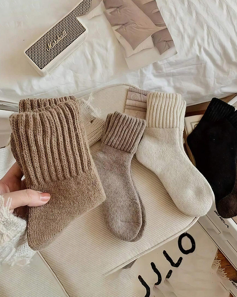 Willluxe® Thermal Thick Terry Lined Blend Crew Socks(5 Pack)