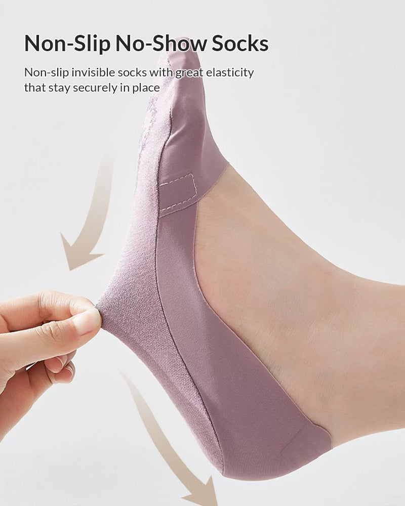 Willluxe® No-Slip Silicone Invisible Boat Socks(5 Pack)