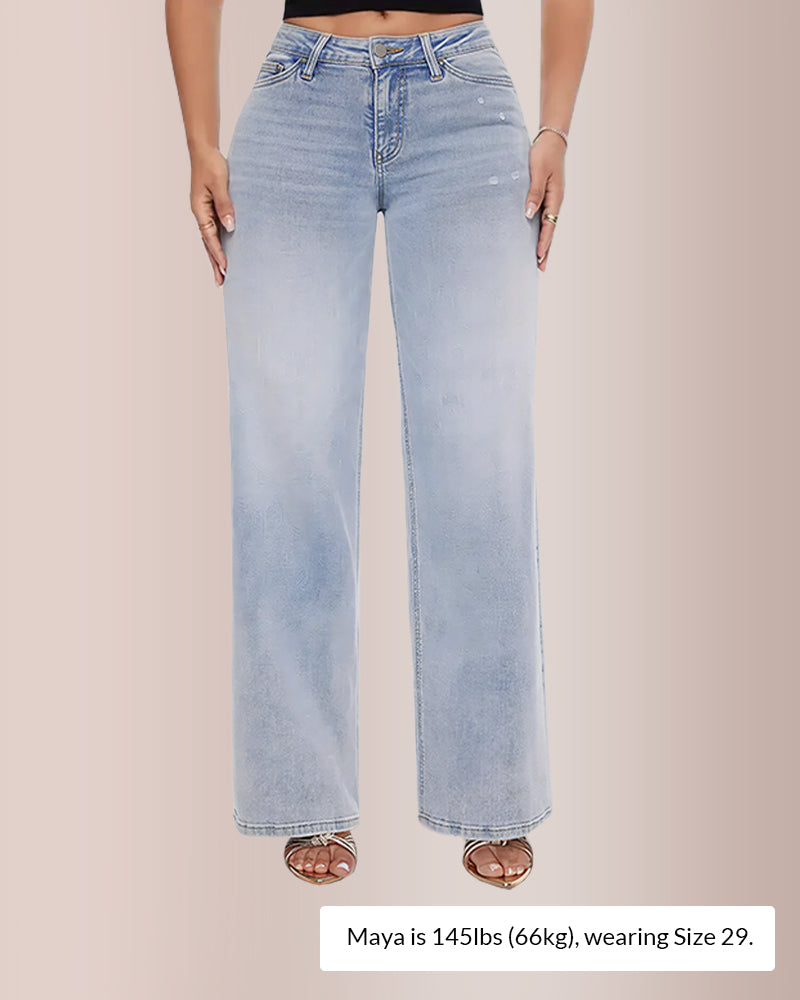Willluxe® Mid-low Rise Baggy Jeans