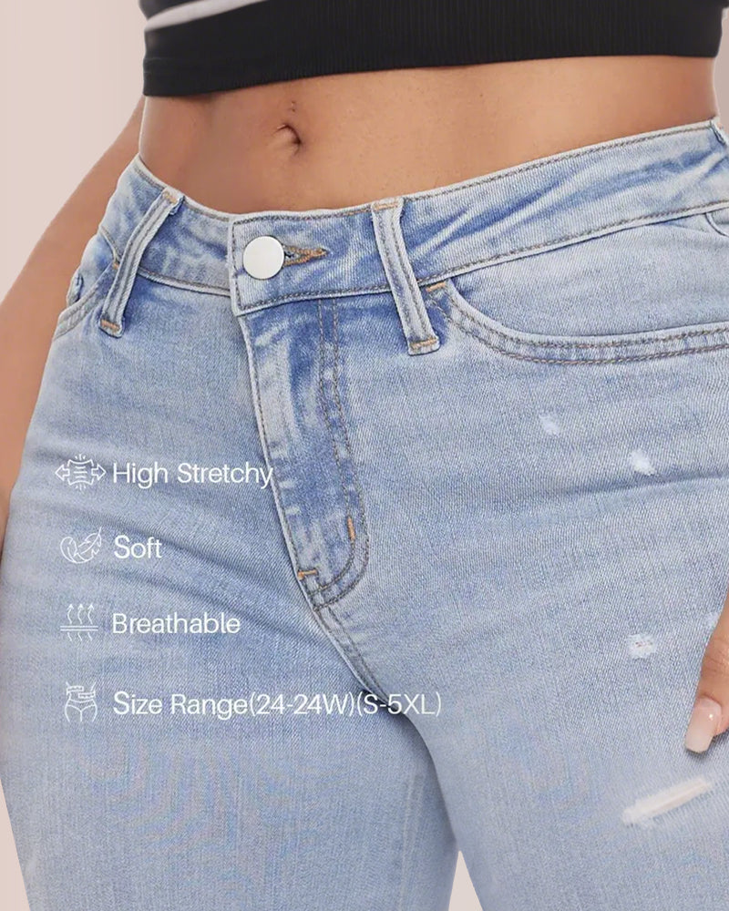 Willluxe® Mid-low Rise Baggy Jeans