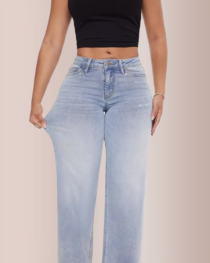 Willluxe® Mid-low Rise Baggy Jeans