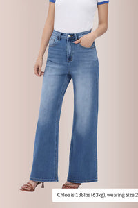 Willluxe® Wide Leg High-waisted Stretchy Jeans