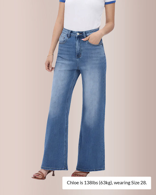 WILLLUXE®  Wide Leg High-waisted Stretchy Jeans