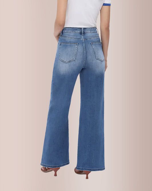 WILLLUXE®  Wide Leg High-waisted Stretchy Jeans