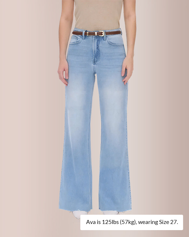 Willluxe® Stretchy High Waist Wide Leg Jeans