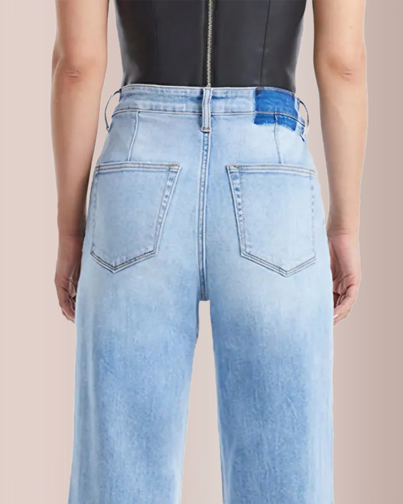 Willluxe® Stretchy High Waist Wide Leg Jeans