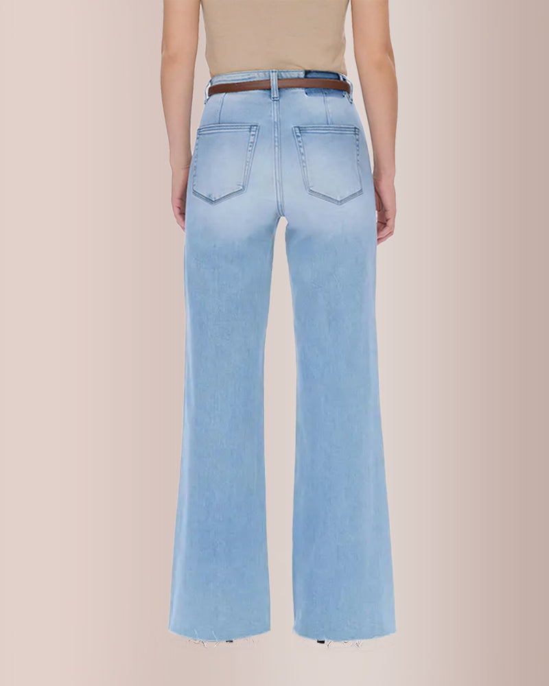 Willluxe® Stretchy High Waist Wide Leg Jeans