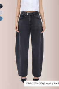 Willluxe® High Waist Baggy Barrel Leg Jeans