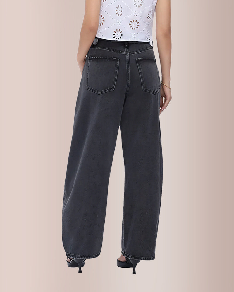 Willluxe® High Waist Baggy Barrel Leg Jeans