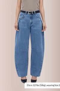 Willluxe® High Waist Baggy Barrel Leg Jeans