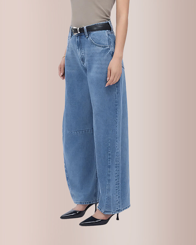 Willluxe® High Waist Baggy Barrel Leg Jeans