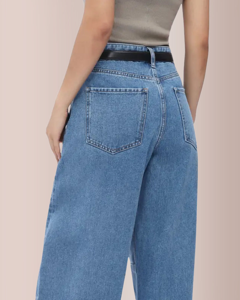 Willluxe® High Waist Baggy Barrel Leg Jeans