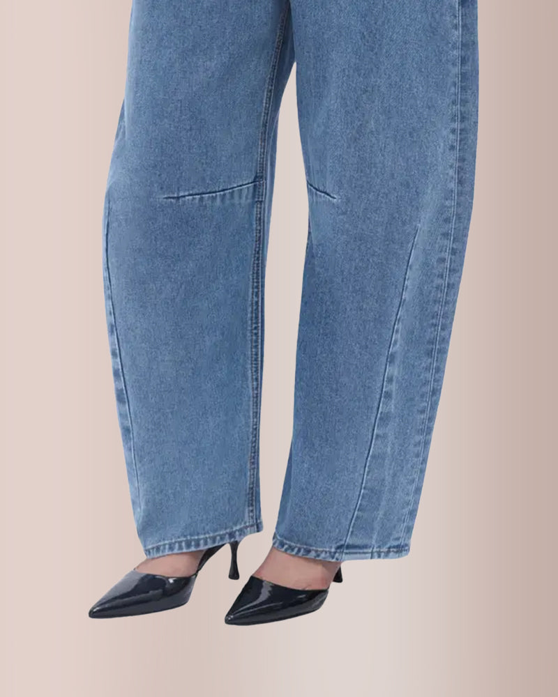 Willluxe® High Waist Baggy Barrel Leg Jeans