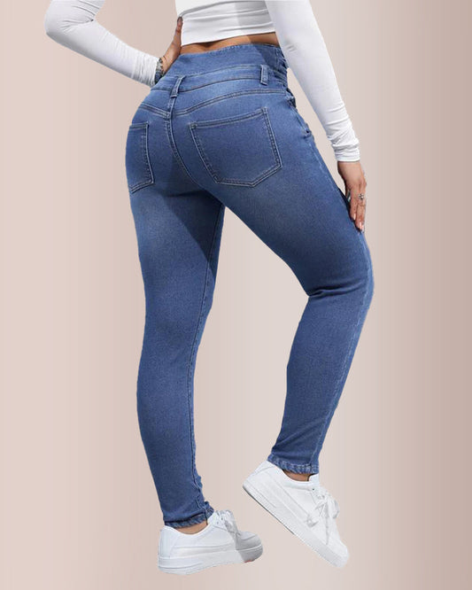 WILLLUXE®  High Waist Fleece-Lined Denim Jeans