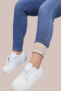 Willluxe® High Waist Fleece-Lined Denim Jeans