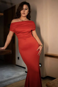 Sleeveless Off Shoulder Bodycon Long Dress