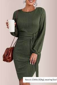 Elegant Knit Long Lantern Sleeve Fall Bodycon