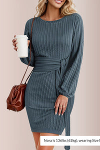 Elegant Knit Long Lantern Sleeve Fall Bodycon