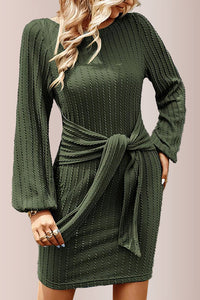 Elegant Knit Long Lantern Sleeve Fall Bodycon