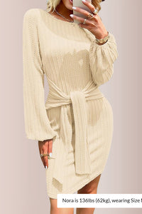 Elegant Knit Long Lantern Sleeve Fall Bodycon