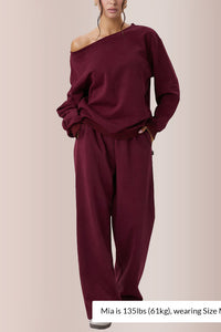 Willluxe® Women’s Sloping Shoulder Top & Wide-Leg Co-ord Set
