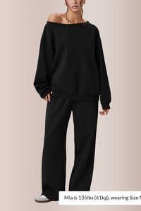 Willluxe® Women’s Sloping Shoulder Top & Wide-Leg Co-ord Set