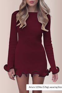 Willluxe® Women’s Colorblock Wave Hem Knit Dress