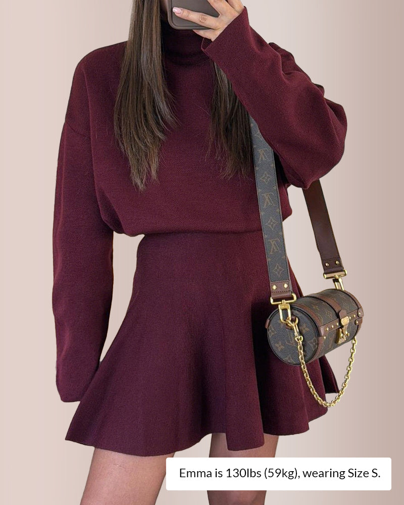 Willluxe® Women's Casual Mock Neck Sweater Dress