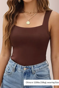 Willluxe® Women’s U-Neck Shapewear Tank with Built-In Bra