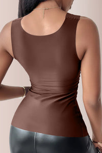 Willluxe® Women’s U-Neck Shapewear Tank with Built-In Bra