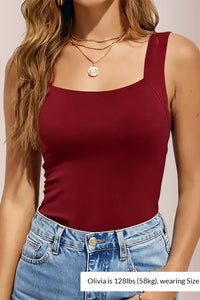 Willluxe® Women’s U-Neck Shapewear Tank with Built-In Bra