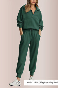 Willluxe® Women’s Half-Zip Sweatshirt & Jogger Set