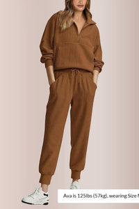 Willluxe® Women’s Half-Zip Sweatshirt & Jogger Set