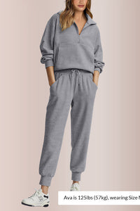 Willluxe® Women’s Half-Zip Sweatshirt & Jogger Set