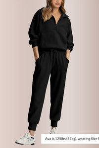 Willluxe® Women’s Half-Zip Sweatshirt & Jogger Set