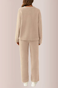 Willluxe® Women’s V-Neck Top & Wide-Leg Lounge Set