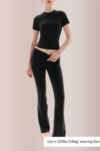 Willluxe® Women’s Short Sleeve Top & Flare Pant Set