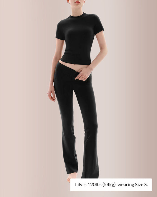 WILLLUXE® Women’s Short Sleeve Top & Flare Pant Set