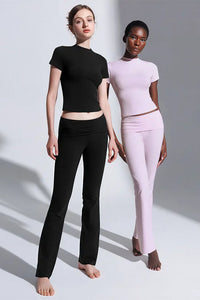 Willluxe® Women’s Short Sleeve Top & Flare Pant Set